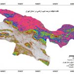 نقشه طبقات درصد شیب اراضی در استان تهران